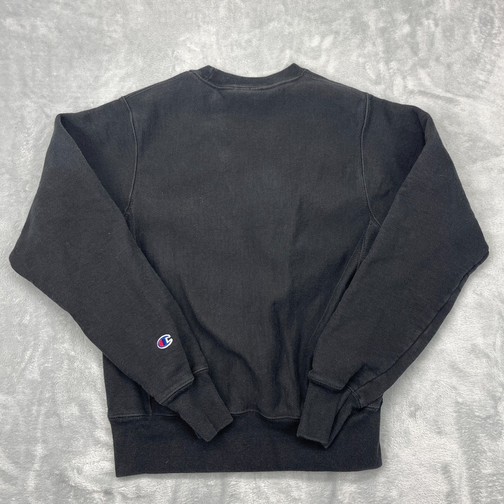 Champion Sweatshirt Womens XS Black Fleece Lined Long‎ Sleeve Crew Neck Pullover - Picture 2 of 6